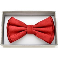 BOT-G58 Shiny metal look red Bow tie