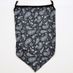 TUM-004 Black paisley print tube face mask