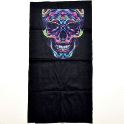 TUB-006 Rainbow skull print tube face mask