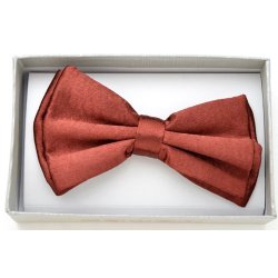 BOT-G52 Shiny burgundy metal look Bow tie