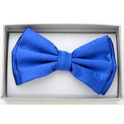 BOT-G54 Shiny metal look blue Bow tie