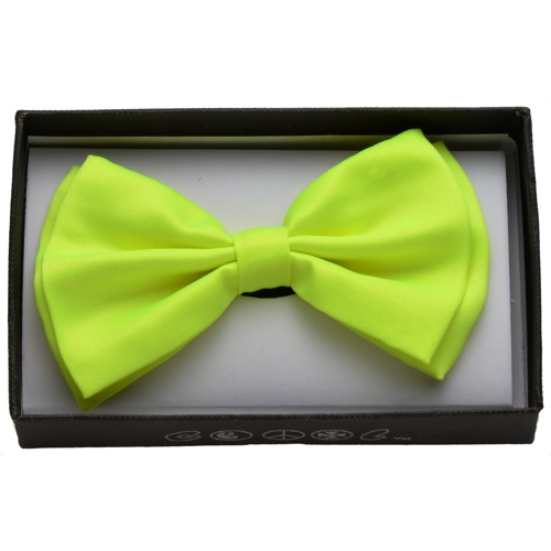 BOT-170 Fluorescent Yellow/Green bow tie - Click Image to Close