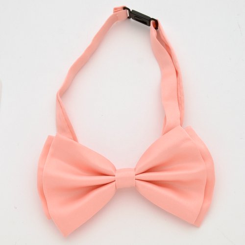 BOT-45# Peach bow tie with cloth straps - Click Image to Close