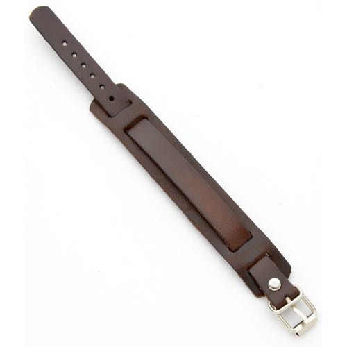 CH-001BN Single buckle brown leather bracelet - Click Image to Close