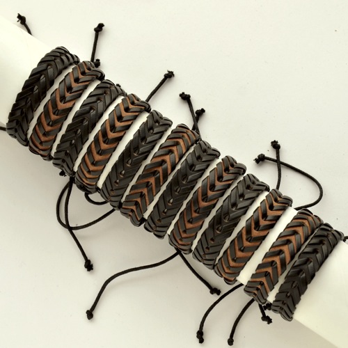 YWL291 Woven leather bracelets - Click Image to Close