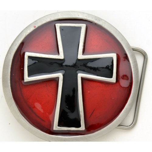 BK-771 Black cross on red background - Click Image to Close