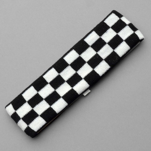 YSHB-507 Black & white checker print head band - Click Image to Close