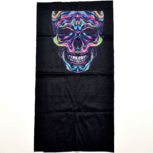 TUB-006 Rainbow skull print tube face mask - Click Image to Close