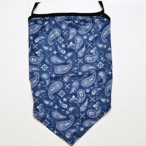 TUM-003 Navy Blue paisley print tube face mask - Click Image to Close