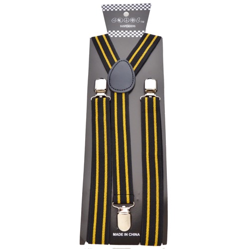 SP-20# Black Suspenders with gold stripes - Click Image to Close