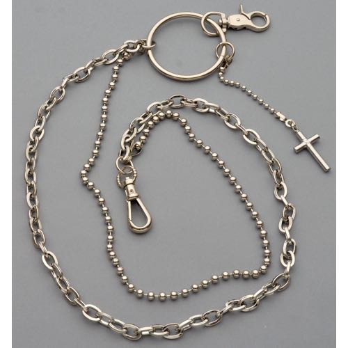 WC-1128 Chrome Wallet Chain 3 chains, cross - Click Image to Close