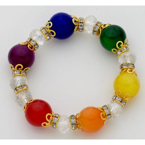 YWL-G Rainbow bead bracelet - Click Image to Close